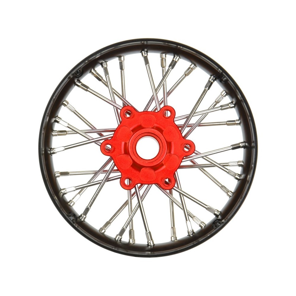 Rueda delantera V2 aluminio Pro-Spec negro-rojo 1/4 Rueda delantera V2 aluminio Pro-Spec negro-rojo 1/4