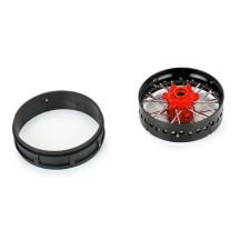 Rueda delantera V2 aluminio Pro-Spec negro-rojo 1/4