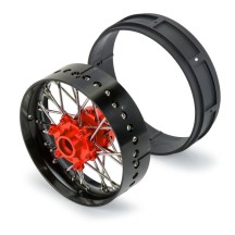 Rueda delantera V2 aluminio Pro-Spec negro-rojo 1/4