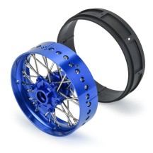 Rueda delantera V2 de aluminio Pro-Spec azul-azul 1/4 Promoto-SM Pro-line PRO284700T1 (4)