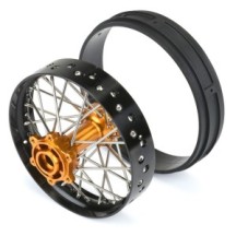 Pro-line 1-4 Pro-Spec Aluminum V2 Bead Rear Wheel Black-Gold : Promoto-MX PRO283700T3