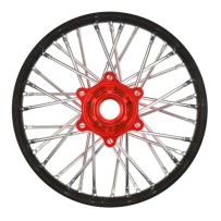 Pro-line 1-4 Pro-Spec Aluminum V2 Bead Rear Wheel Black-Red : Promoto-MX PRO283700T2