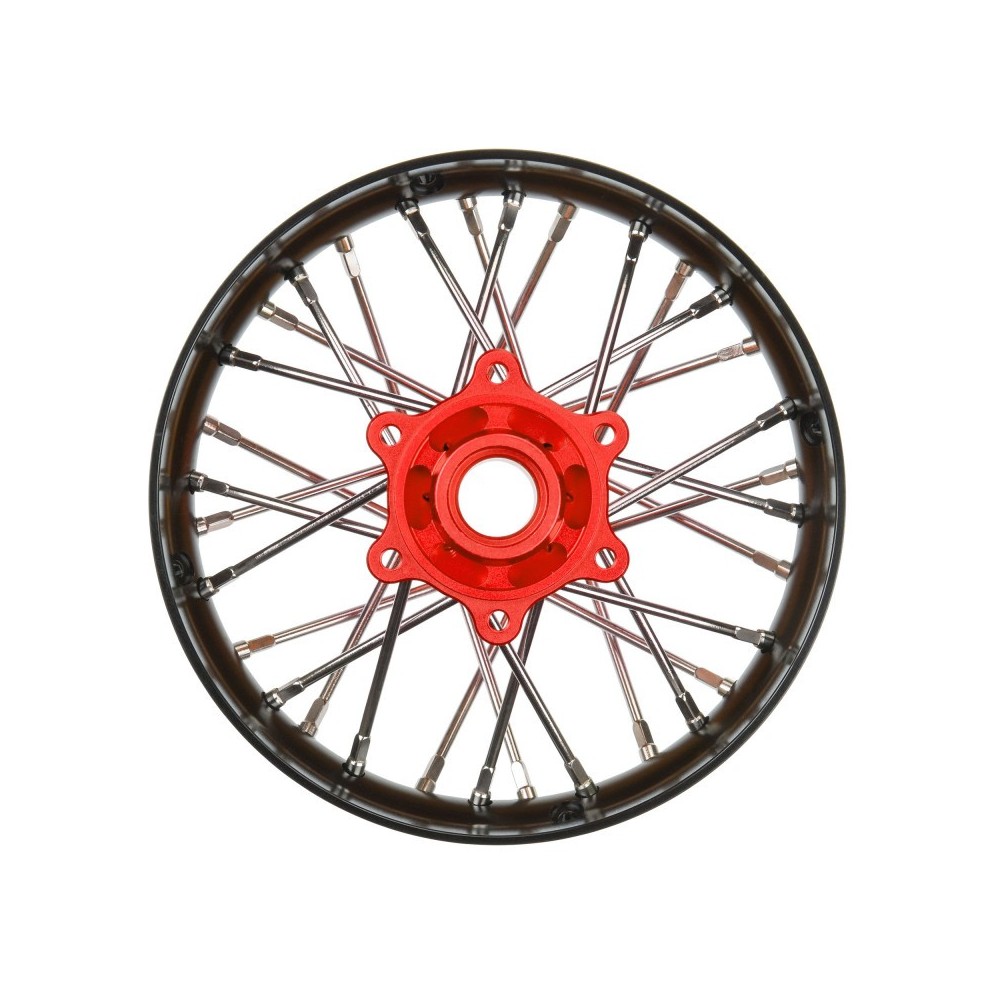 Rueda trasera V2 aluminio Pro-Spec negro-rojo 1/4 Rueda trasera V2 aluminio Pro-Spec negro-rojo 1/4