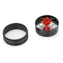 Pro-line 1-4 Pro-Spec Aluminum V2 Bead Rear Wheel Black-Red : Promoto-SM PRO284800T2