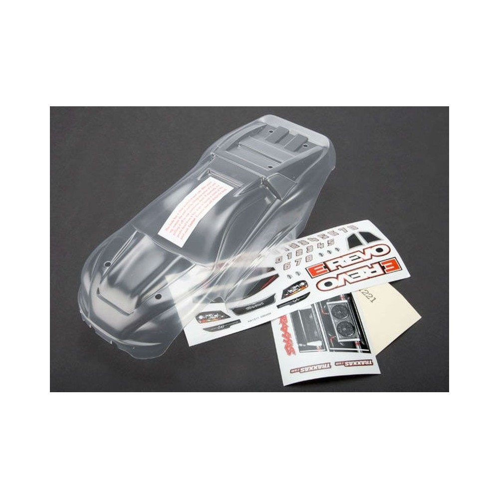 Carrocería E-Revo 1/16 transparente sin pintar con rejilla y luces Traxxas TRX7111 Carrocería E-Revo 1/16 transparente sin pintar con rejilla y luces Traxxas TRX7111