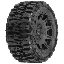 Pro-line 1-6 Trencher F-R 5.7” Tires Mounted 24mm Black Raid 8x48 Hex PRO1024010