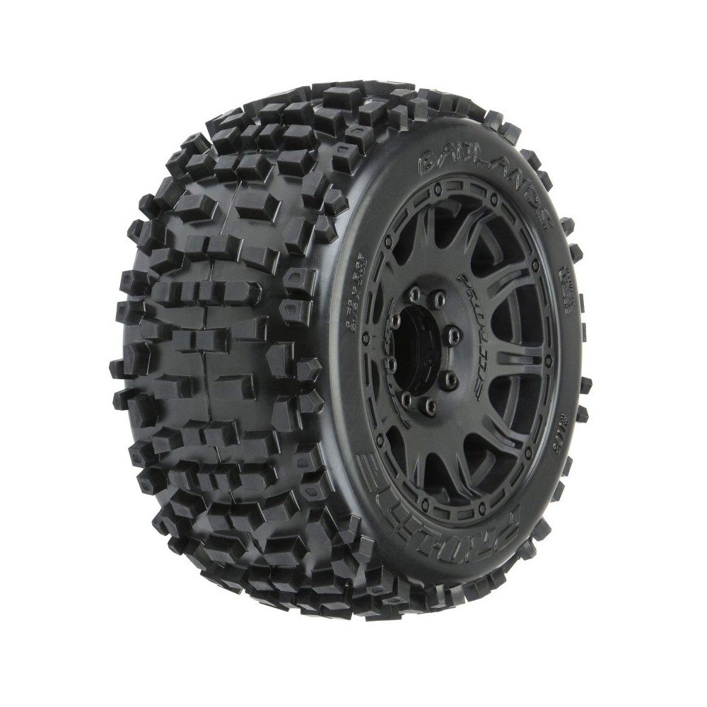 Neumáticos Badlands 3.8 delantera y trasera 17mm llantas negras Raid 1/8 Pro-line PRO117810 Neumáticos Badlands 3.8 delantera y trasera 17mm llantas negras Raid 1/8 Pro-line PRO117810