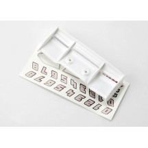 Alerón E-Revo 1/16 blanco con lámina de calcomanías Traxxas TRX7123