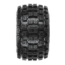 Neumáticos Badlands MX38 3.8 delantera trasera 17mm llantas negras Raid 1/8 Pro-line PRO1012710 (2)