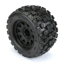 Neumáticos Badlands MX38 3.8 delantera trasera 17mm llantas negras Raid 1/8 Pro-line PRO1012710 (4)