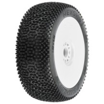 Pro-line 1-8 Hex Shot S3 Front-Rear Buggy Tires Mounted 17mm White PRO9073233