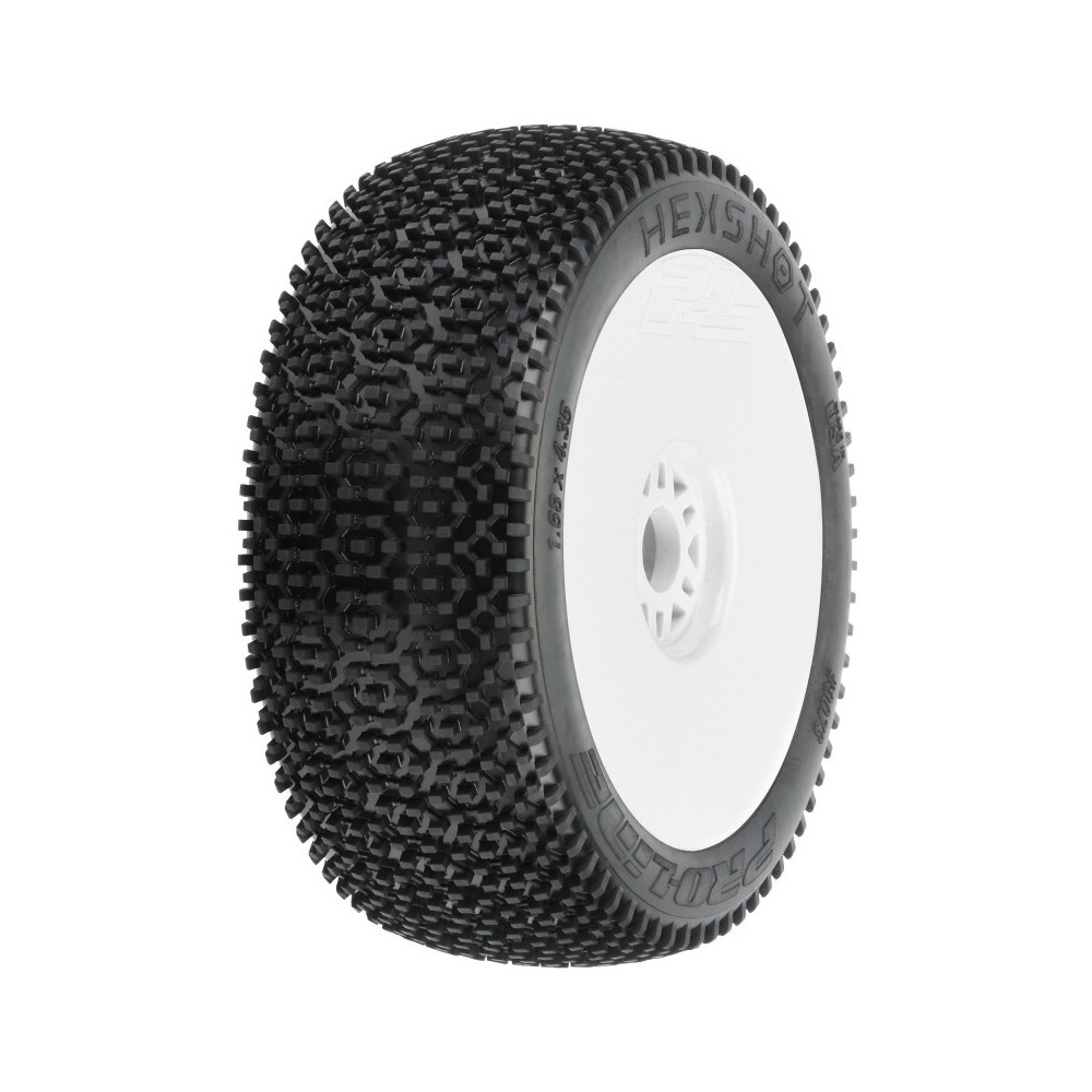 Pro-line 1-8 Hex Shot S3 Front-Rear Buggy Tires Mounted 17mm White PRO9073233 Pro-line 1-8 Hex Shot S3 Front-Rear Buggy Tires Mounted 17mm White PRO9073233