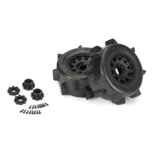 Ruedas montadas Sand Paw HP cinturado 3.8 1/8 delantero y trasero 17mm negras Raid Pro-line PRO1026810 (4)