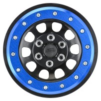 Pro-line 1/6 Steelies Stamped Steel 2.9 Dual Offset SCX6 Wheels Blue/Black PRO283800