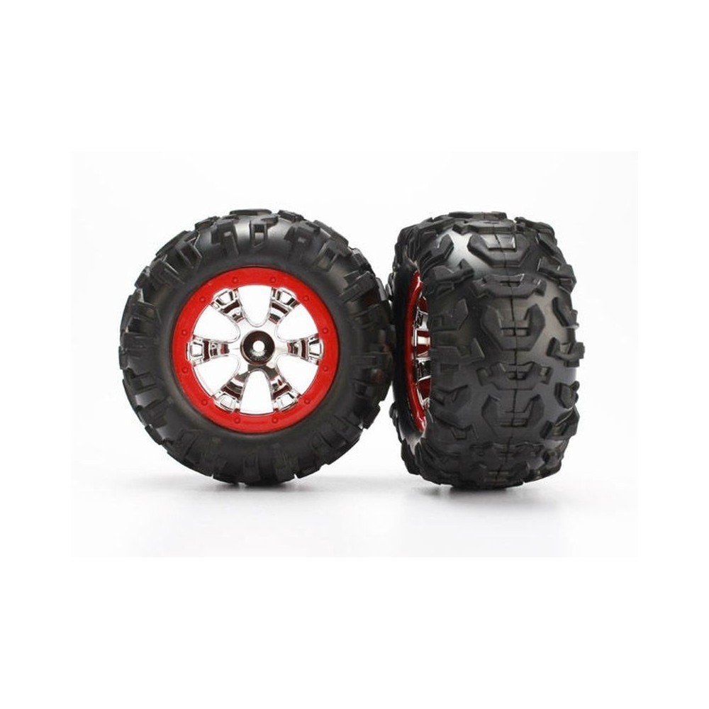 Ruedas geode cromo rojo anillos beadlock Traxxas TRX7272 Ruedas geode cromo rojo anillos beadlock Traxxas TRX7272