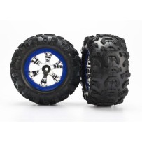 Rueda Traxxas con llanta Geode cromada y neumático Canyon AT en azul (2) TRX7274