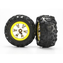 Ruedas geode cromo amarillo anillos beadlock Traxxas TRX7276