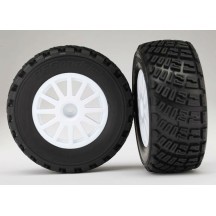 Traxxas Tires and Wheels Assembled Glued 1-10 Rally VXL - White TRX7473