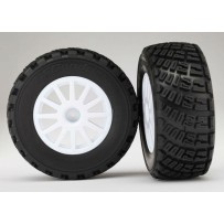 Traxxas Tires and Wheels Assembled Glued 1-10 Rally VXL - White TRX7473
