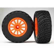 Traxxas Tires and Wheels Assembled Glued 1-10 Rally VXL - Orange TRX7473A