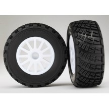 Traxxas Tires and Wheels Assembled Glued 1-10 Rally VXL - White TRX7473R