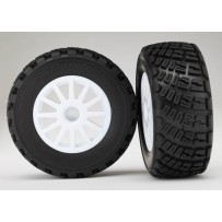 Traxxas Tires and Wheels Assembled Glued 1-10 Rally VXL - White TRX7473R