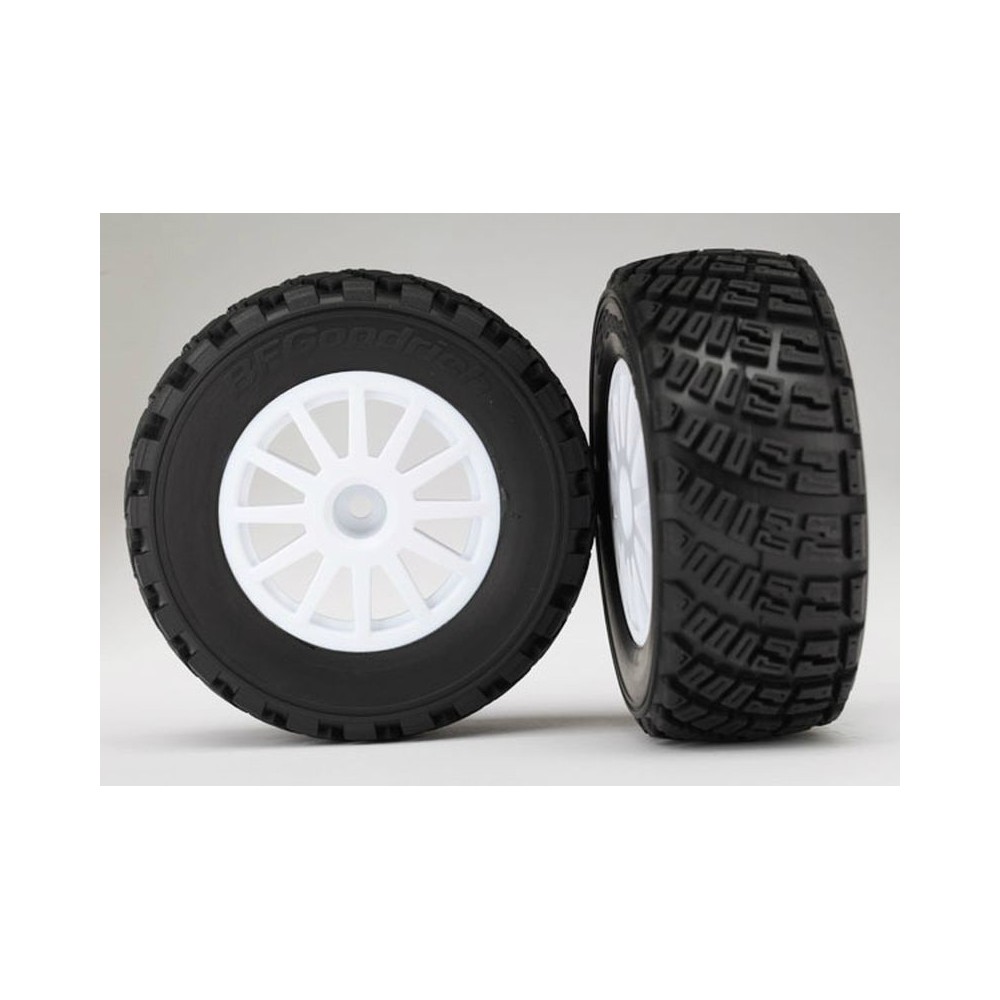 Traxxas Tires and Wheels Assembled Glued 1-10 Rally VXL - White TRX7473R