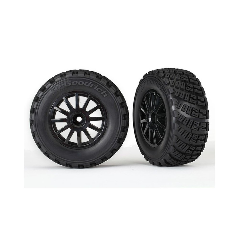 Traxxas Tires wheels assembled glued (black wheels gravel pattern) TRX7473T Traxxas Tires wheels assembled glued (black wheels gravel pattern) TRX7473T