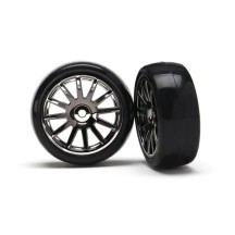 Traxxas 12-sp black wheels slick tires TRX7573A