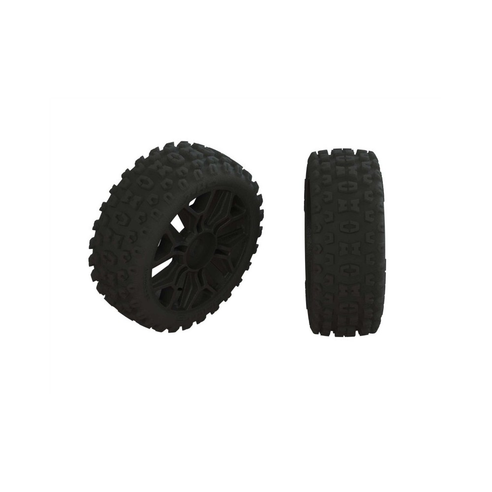 Arrma 1-8 2HO Front-Rear 3.3 Pre-Mounted Tires 17mm Hex Black ARA550057 Arrma 1-8 2HO Front-Rear 3.3 Pre-Mounted Tires 17mm Hex Black ARA550057