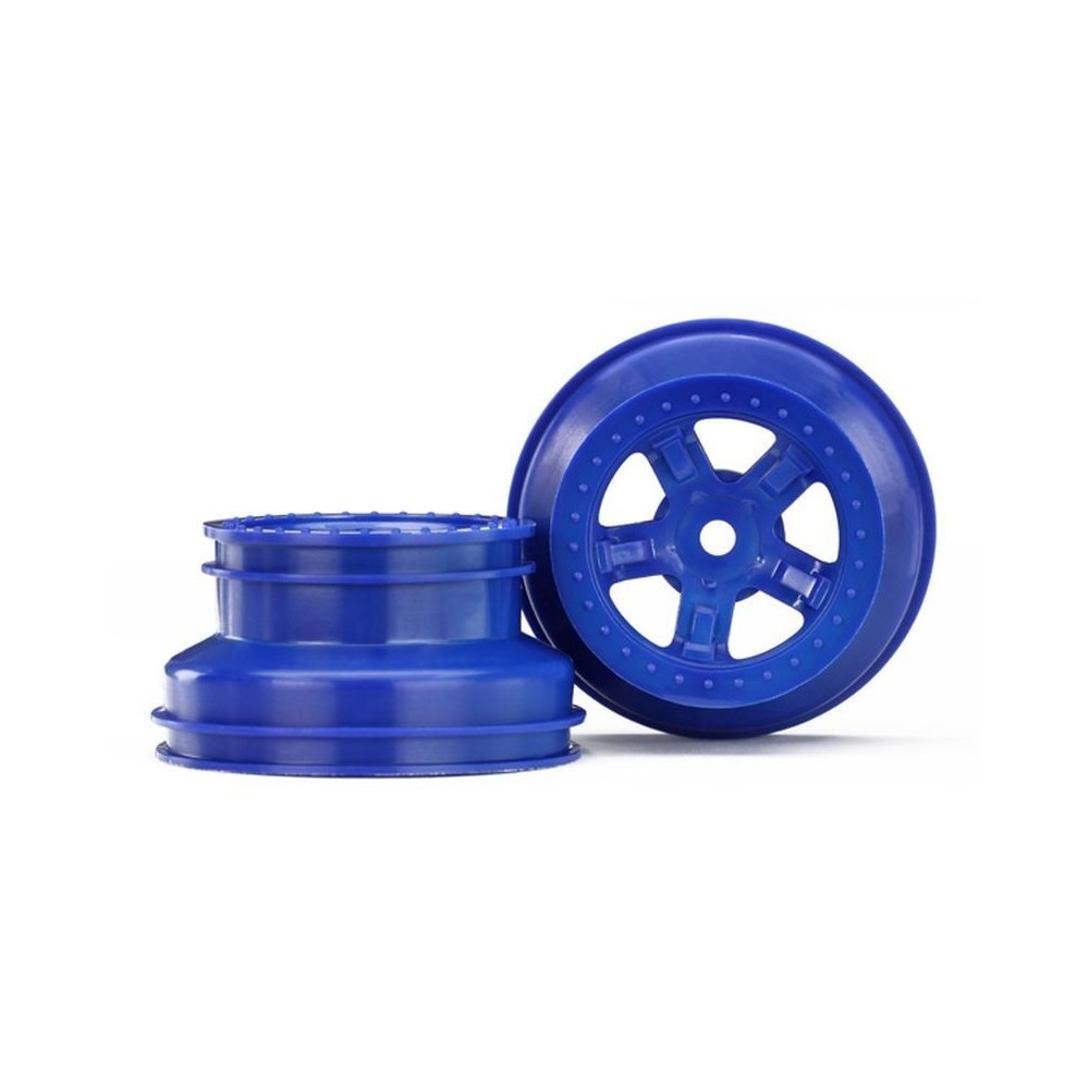 Llantas SCT azul beadlock estilo dual profile Traxxas TRX7673