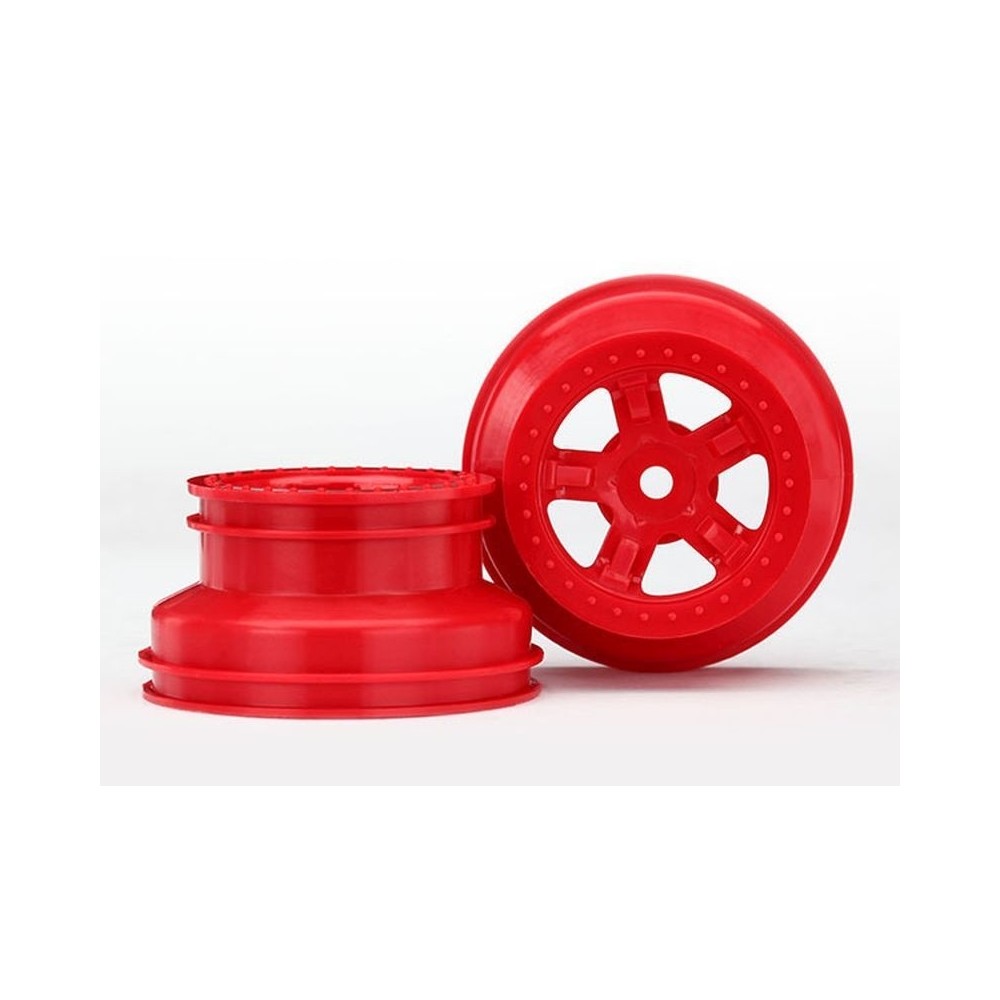 Llantas SCT rojas beadlock estilo dual profile Traxxas TRX7673R Llantas SCT rojas beadlock estilo dual profile Traxxas TRX7673R