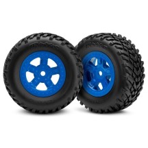 Traxxas Tires and wheels glued (blue wheels sct off-road) TRX7674