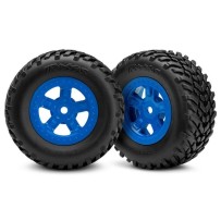 Traxxas Tires and wheels glued (blue wheels sct off-road) TRX7674
