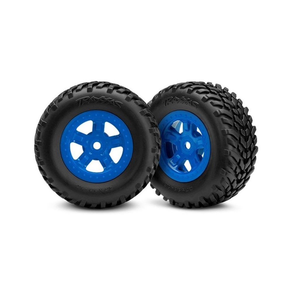 Traxxas Tires and wheels glued (blue wheels sct off-road) TRX7674
