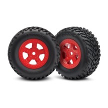 Traxxas Tires and wheels glued (red wheels sct off-road) TRX7674R