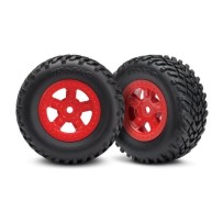 Traxxas Tires and wheels glued (red wheels sct off-road) TRX7674R