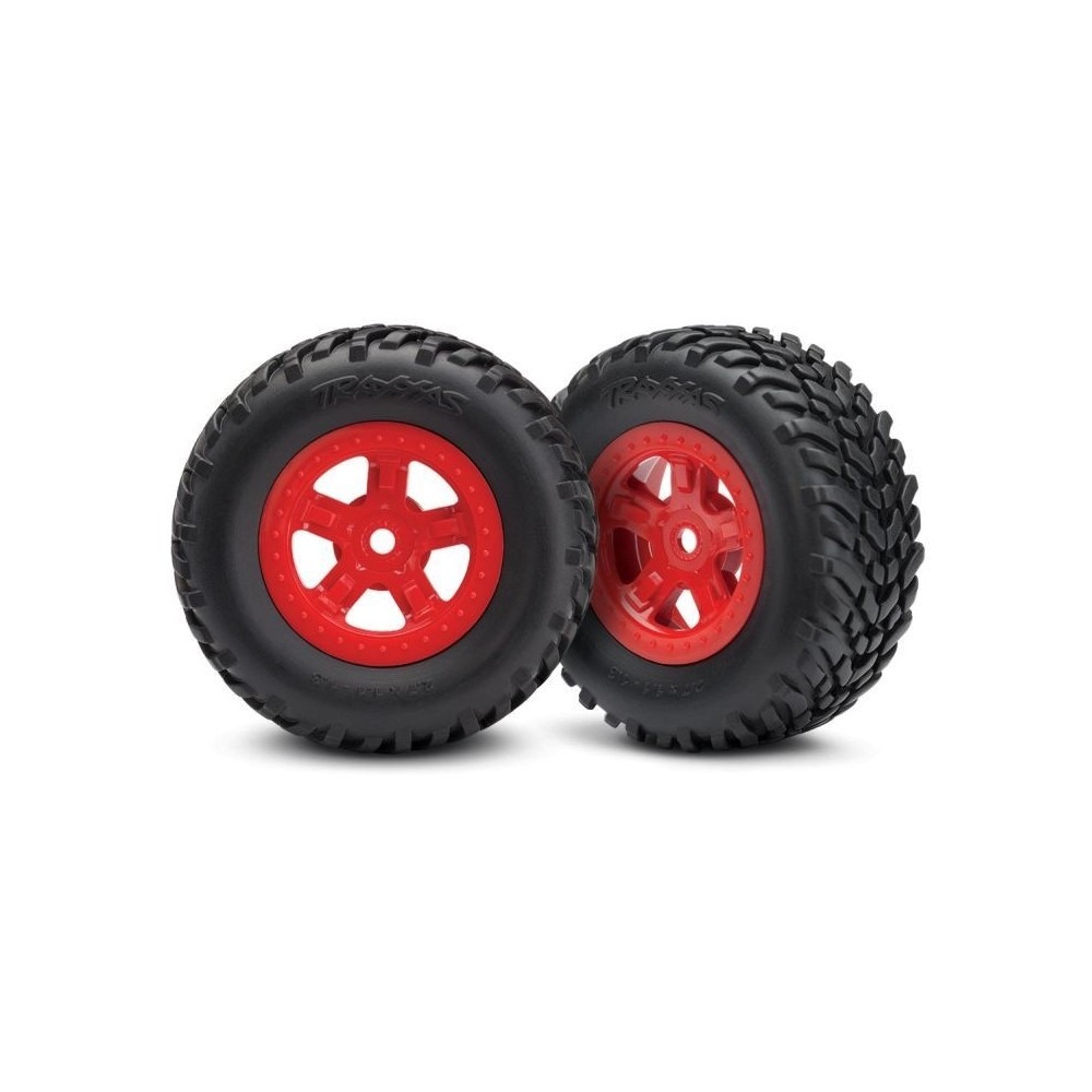 Traxxas Tires and wheels glued (red wheels sct off-road) TRX7674R Traxxas Tires and wheels glued (red wheels sct off-road) TRX7674R