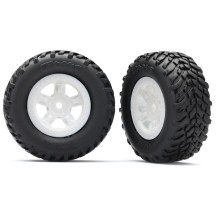 Ruedas montadas pegadas SCT blancas off-road Traxxas TRX7674X