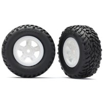 Ruedas montadas pegadas SCT blancas off-road Traxxas TRX7674X