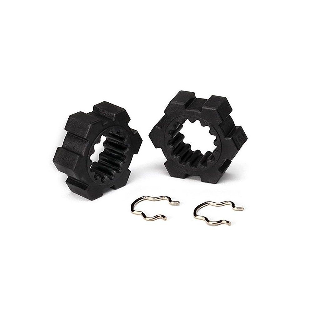 Traxxas Wheel hubs hex (2) hex clips (2) TRX7756-BLK Traxxas Wheel hubs hex (2) hex clips (2) TRX7756-BLK