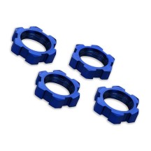Traxxas Wheel nuts splined 17mm serrated (blue-anodized) (4) TRX7758