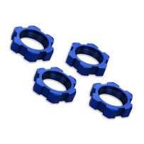 Traxxas Wheel nuts splined 17mm serrated (blue-anodized) (4) TRX7758