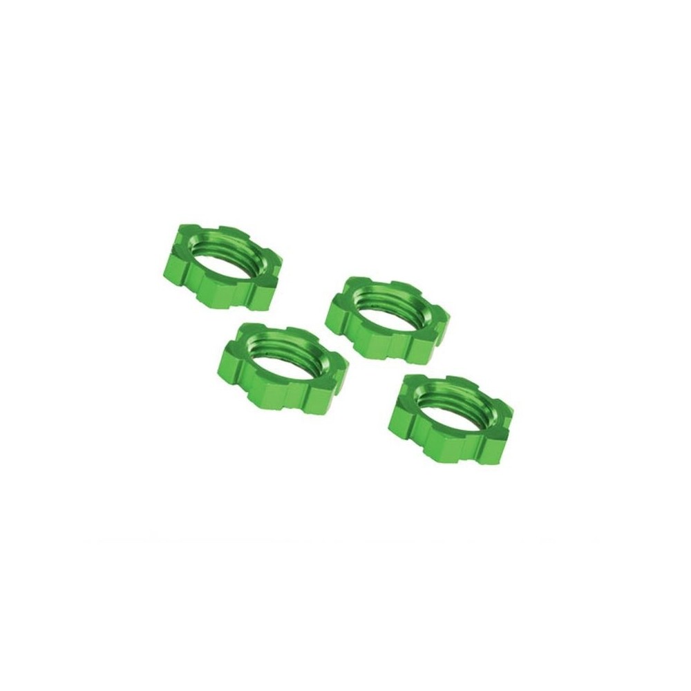 Tuercas de rueda estriadas 17mm verde anodizado Traxxas TRX7758G