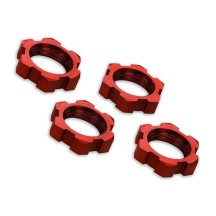 Traxxas Wheel nuts splined 17mm serrated (red-anodized) (4) TRX7758R