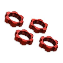 Traxxas Wheel nuts splined 17mm serrated (red-anodized) (4) TRX7758R