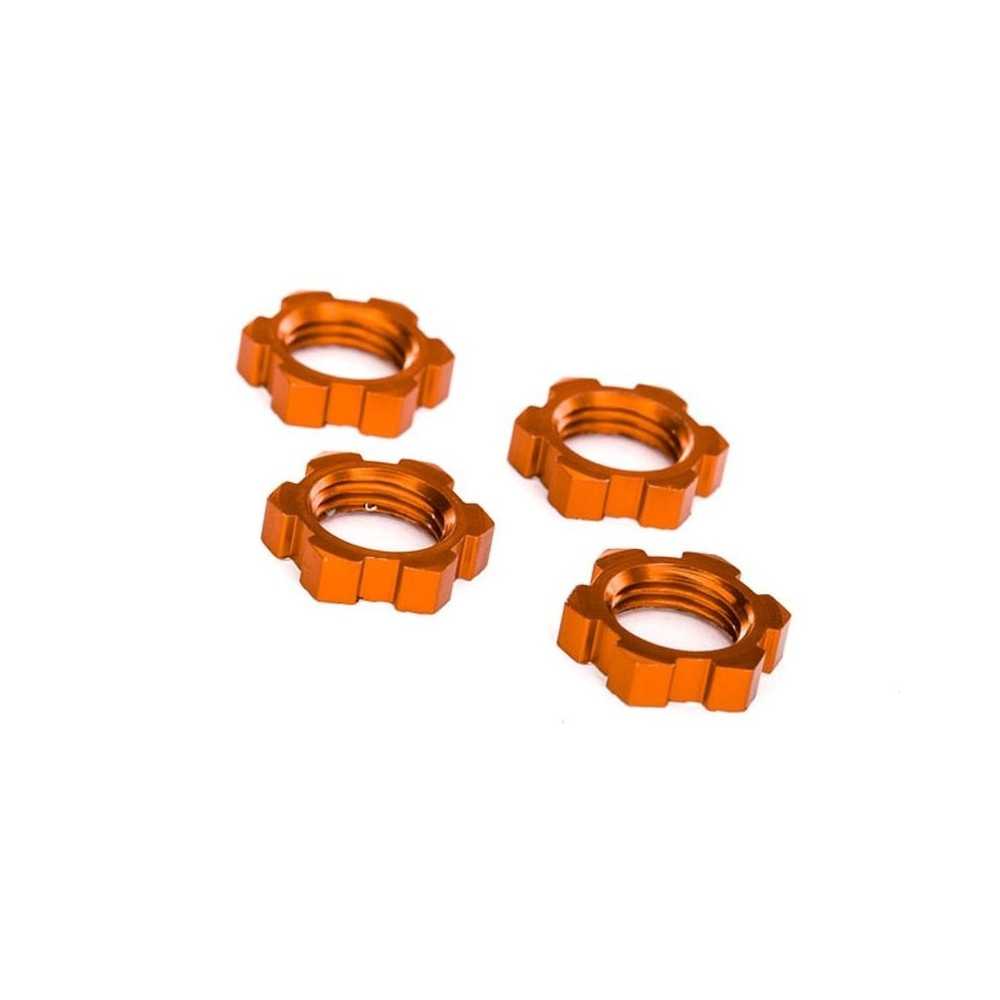 Traxxas Wheel nuts splined 17mm serrated (orange-anodized) (4) TRX7758T
