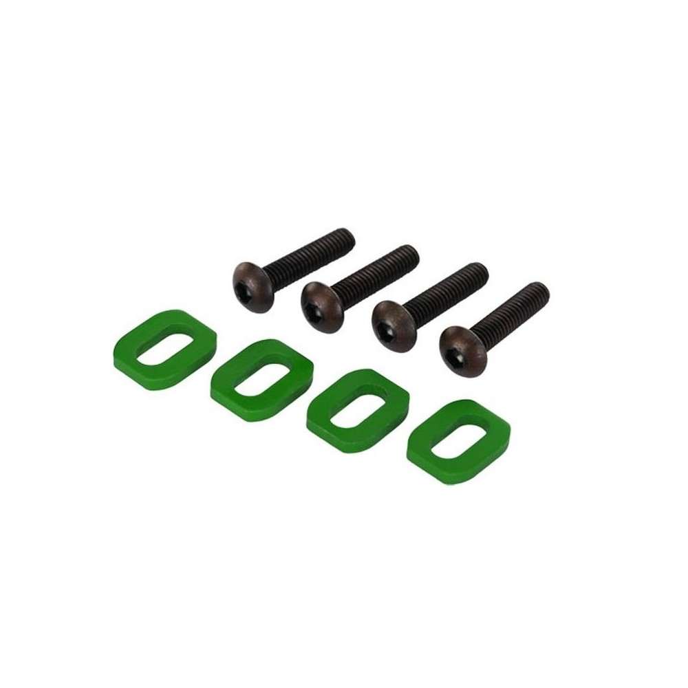 Traxxas Washers motor mount aluminum (green-anodized) (4) 4x18mm TRX7759G Traxxas Washers motor mount aluminum (green-anodized) (4) 4x18mm TRX7759G