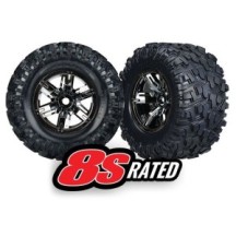 Traxxas Tires wheels x-maxx black chrome TRX7772A