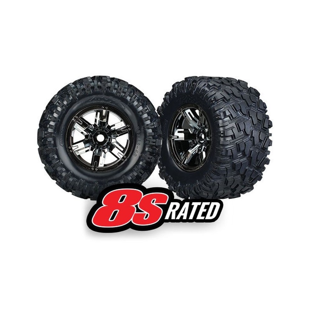 Traxxas Tires wheels x-maxx black chrome TRX7772A Traxxas Tires wheels x-maxx black chrome TRX7772A